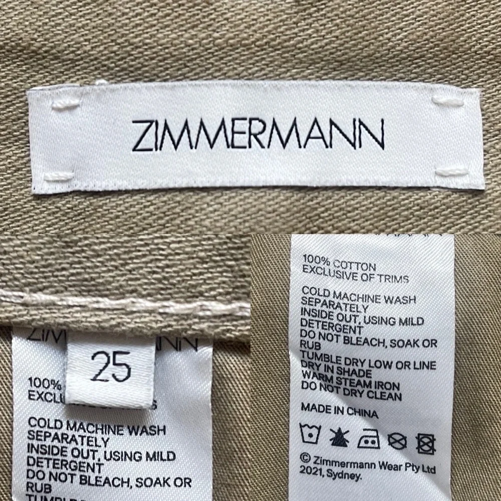 Zimmermann Belted High-Rise Straight-Leg Jeans in Sage Green - Picture 10 of 10